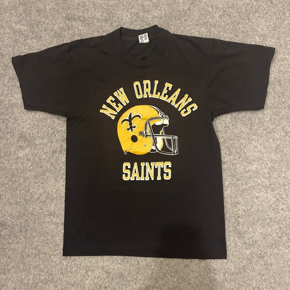 Kids Vintage 80s Champion New Orleans Saints NFL Single Stitch Sports T Shirt‎ M